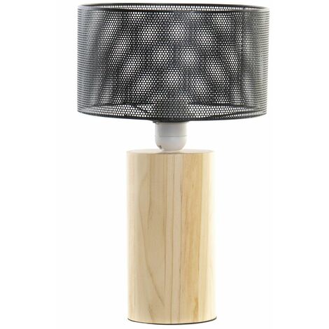Lampe rétro en bois et métal 34 cm