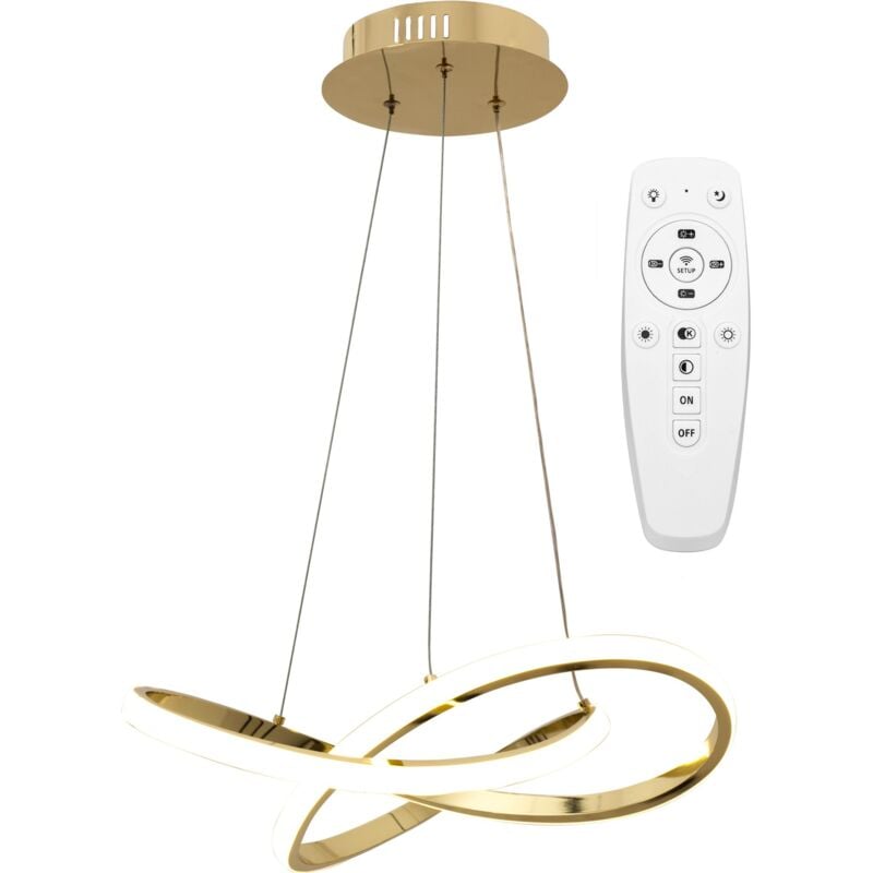 Lampe suspendue APP390-CP moderne bague or led + télécommande 1-POINTS de lumière 40W 44,5X44,5X9CM reglable