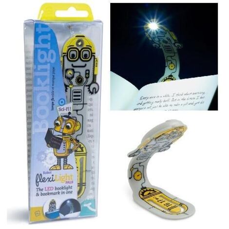 Lampe robot grise Thinking Gifts - Marque-page LED flexible