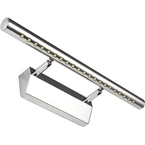 Lampe Salle de Bain Mirroir Acier Inoxydable LED 5W Applique Murale Lumière Tableau Étanche IP44 avec Interrupteur -Blanc Froid