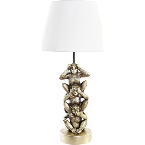 Lampe salon singes dorés pour une élégance intérieure - Doré avec nuances de blanc