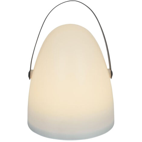 Lampe Sans Fil Blanche Intérieur/Extérieur avec Poignée Métal Noir