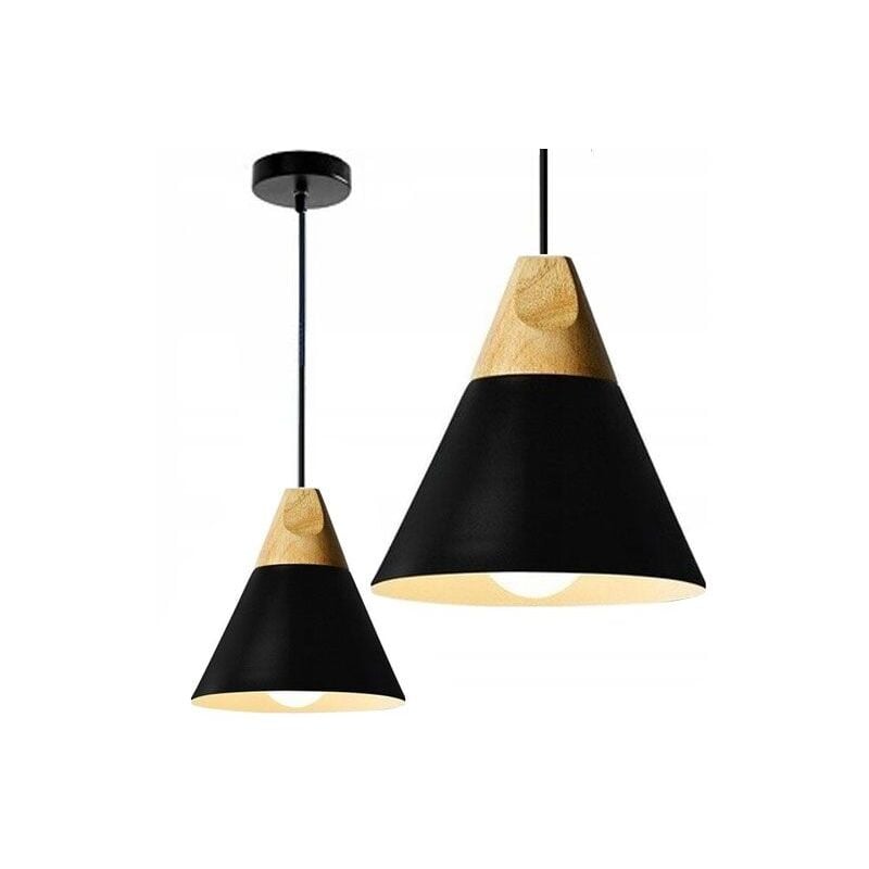 Toolight - lampe suspendue APP054-1CP scandi a unique noir/ 25X26 cm E27