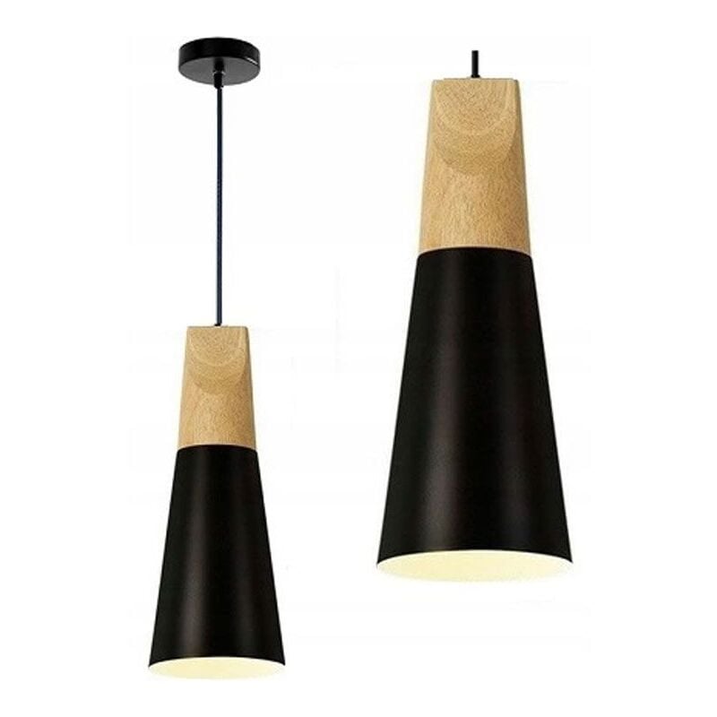 Toolight - lampe suspendue APP057-1CP scandi b unique noir/ 14,5X26 cm E27