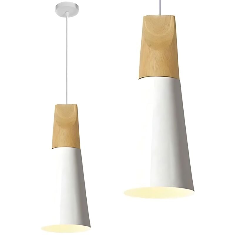 Toolight - lampe suspendue APP058-1CP scandi b unique blanche/ 14,5X26 cm E27