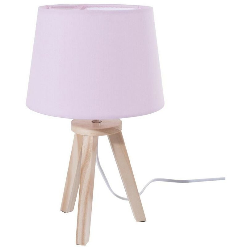 Lampe scandinave 3 pieds en bois rose