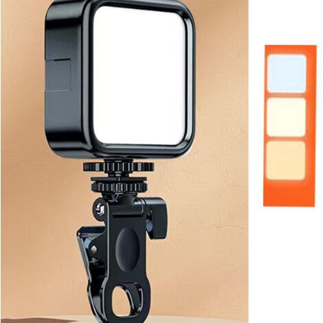 Lampe selfie portable avec 3 modes d'éclairage et réglage de la luminosité - Compatibilité universelle avec iPhone, appareil photo, caméscope et ordinateur - Idéale pour le vlogging et la photographie