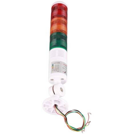 Lampe Signal LED 3 Couleurs Rouge Jaune Vert IP54 Pliable avec Buzzer DC24V pour Avertissement Industriel