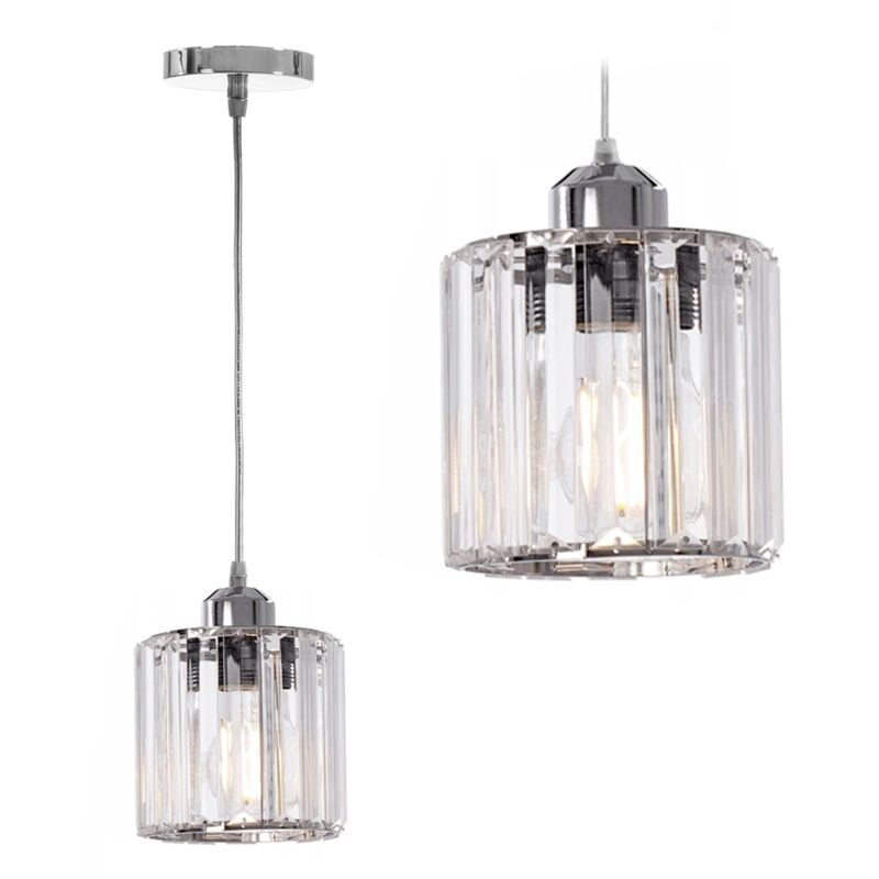 Lampe suspendue APP508-1CP cristal chrome 1-POINTS de lumière E27 13X13X12-102CM reglable