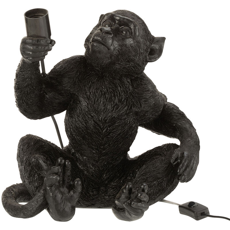 Lampe singe en résine noire 33 cm