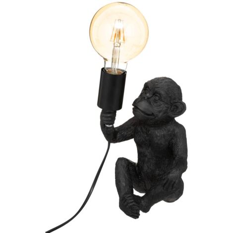 Lampe singe résine noir H24cm - Atmosphera créateur d'intérieur