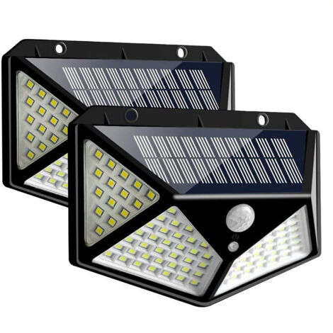Lampe solaire 100LED IP65 étanche extérieur - 2 Pack