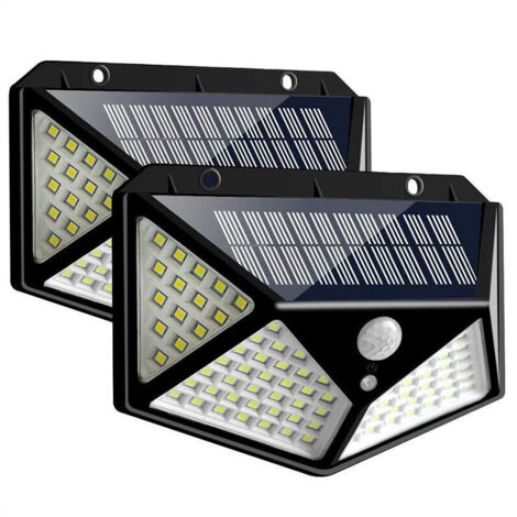 Lampe solaire 100LED IP65 étanche extérieur - 2 Pack