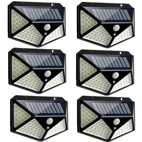 Lampe solaire 100LED IP65 étanche extérieur - 6 Pack