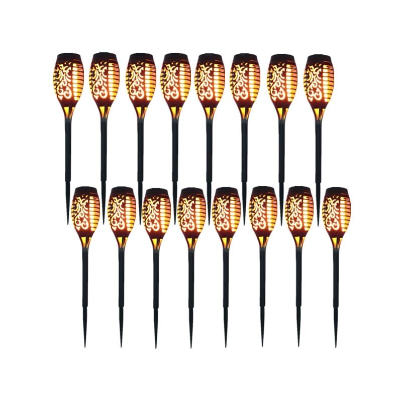 Highsam - Lampe solaire 12 led 54cm Décor de jardin extérieur à lumière vacillante - 16 Pack