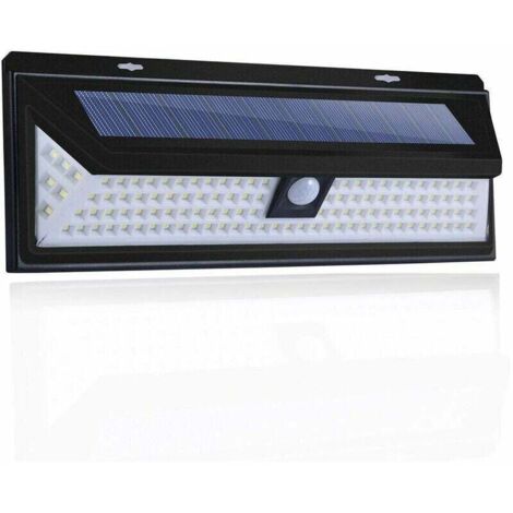 Lampe Solaire à 118 LED - Applique Murale avec Capteur de Mouvement PIR - Éclairage de 1000 Lumens - Étanche IP65 pour Usage Extérieur dans le Jardin.