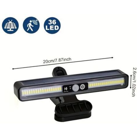 Lampe Solaire à Clip Ultra-Lumineuse – Éclairage Extérieur Sans Fil pour Jardin, Clôture, Balustrade, Allée et Pots de Fleurs