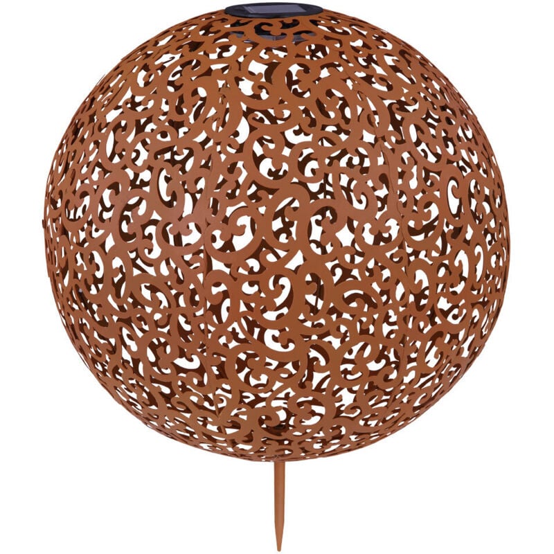 Globo - Lampe d'extérieur solaire à led prise de boule projecteur rouille chemin de jardin lit décor en osier lumière 33745R