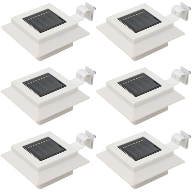 Lampe solaire à led carrée d'extérieur 6 pcs 12 cm Blanc Vidaxl