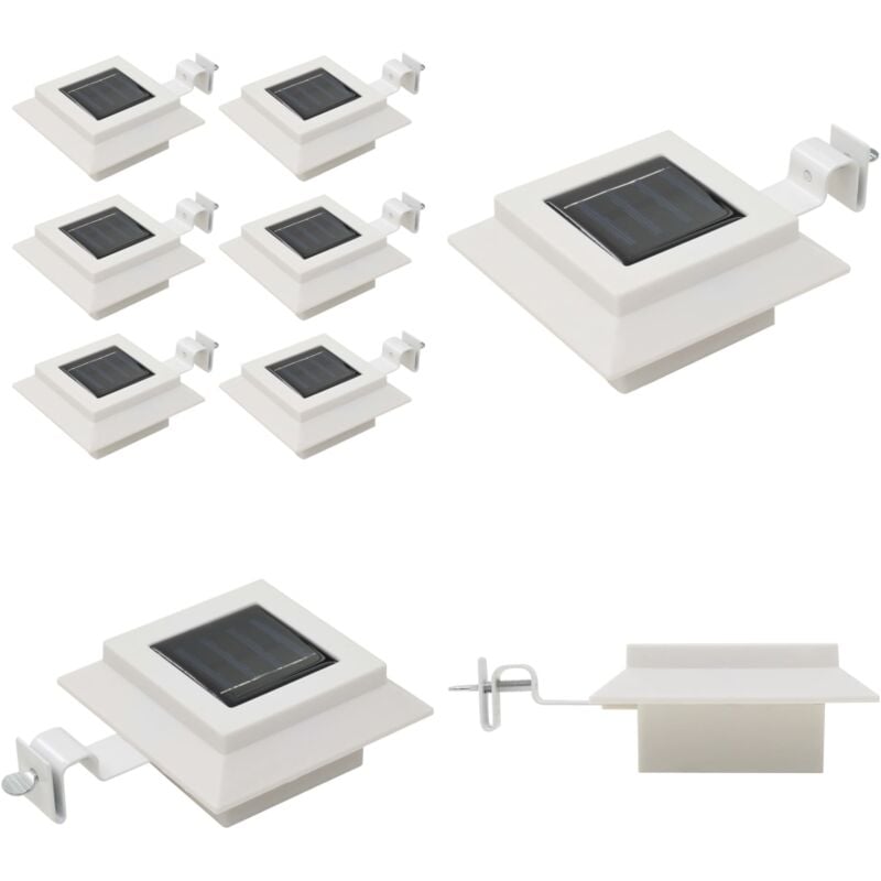 Lampe solaire à led carrée d'extérieur 6 pcs 12 cm Blanc - Lampes Solaires Exterieures - Éclairage Solaire - Lumières Led Extérieures - Luminaires