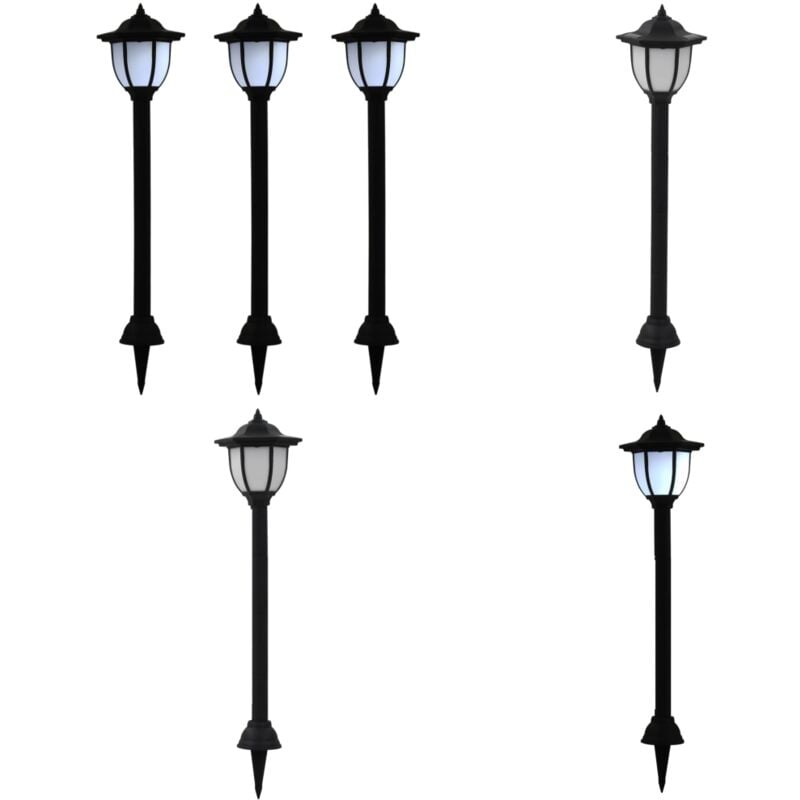 Lampe solaire à led d'extérieur 3 pcs Noir - Lampes Solaires Exterieures - Éclairage Solaire Extérieur - Lumieres Led Extérieures - Décoration Jardin