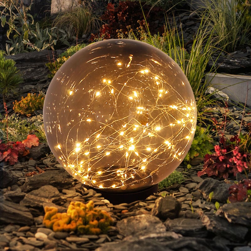 Lampe de table extérieure solaire à led guirlandes lumineuses boule projecteur lampe de parc fumée Globo 33805