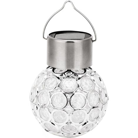 Lampe Solaire à Suspendre, Lumières D'extérieur Décoratives en Forme De Boule De Verre Fissuré Alimentée par Un Globe étanche, pour Jardin, Cour, Terrasse, Pelouse, Parterre De Fleurs
