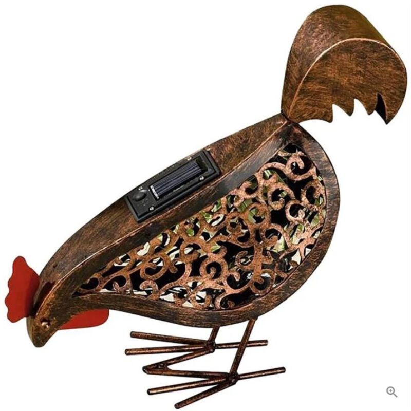 Lampe solaire ajourée en fer forgé pour poulet, lanterne étanche, veilleuse, coq, luminaire décoratif d'extérieur, idéal
