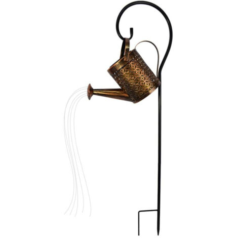 Lampe Solaire Arrosoir - Design Étoilé Rétrô en Bronze Vieilli - Éclairage Décoratif Extérieur pour Allée Jardin Pelouse Arbre - 1 Pièce