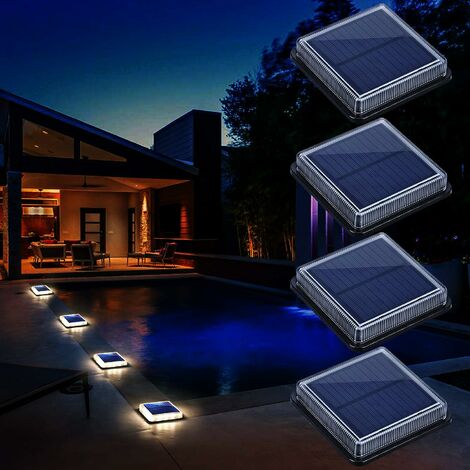 Lampe Solaire au Sol, Lumière Solaire Jardin IP68 étanche éclairage Solaire avec Auto On/Off Lampe de Sécurité pour Jardin, Escalier, Route, Chemin, Allée, Patio, Pont (, Blanc Chaud 3000K)