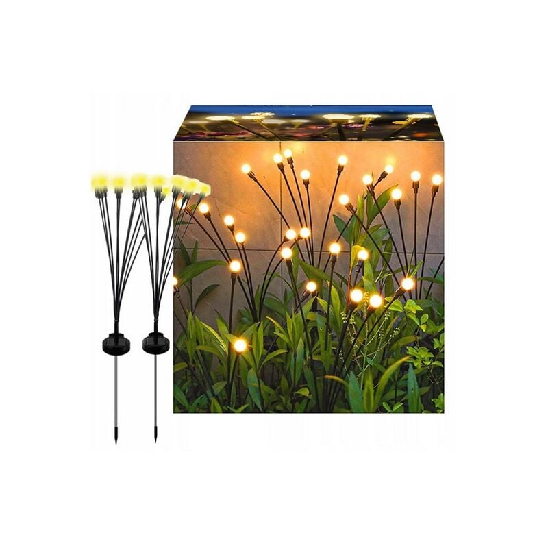 Lampe solaire avec boules, 6 LED, DÉCORATIVE de jardin pour le jardin, 2 PCS