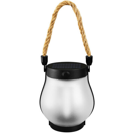 Lampe solaire de camping USB, effet flamme, 2 modes, étanche IPX4 pour extérieur et jardin