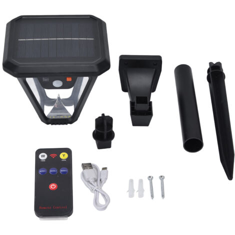 Lampe Solaire de Jardin 100 LED 5 Modes Télécommande Extérieure Imperméable Paysage Lumières 2000LM