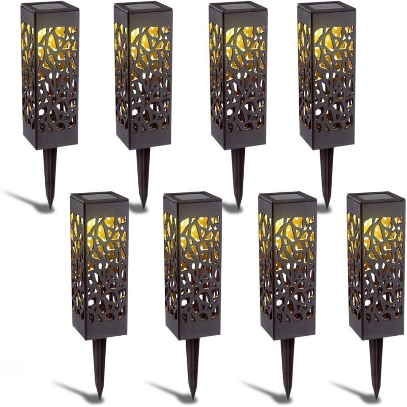 Lampe Solaire de Jardin, 8 Pack Lumière Solaire Extérieur Jardin LED Lumières Solaire Flammes Etanche Lampe de Jardin, Solaire Lumière Lampe