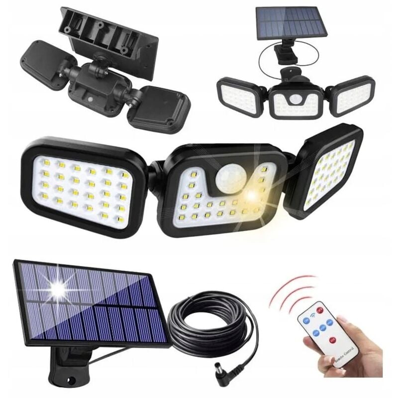Lampe Solaire De Jardin Avec Panneau Séparé Avec Capteurs Puissants 200w