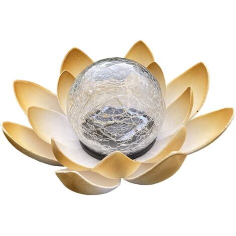 Lampe solaire de jardin en forme de lotus pour la décoration de clôtures et de chemins extérieurs (1 pièce)