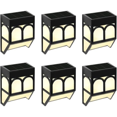 Lampe solaire de jardin extérieure - Lampes solaires décoratives étanches pour terrasse, clôture, patio, escalier, paysage, cour et allée (blanc chaud/changement de couleur - lot de 6)