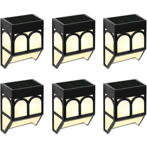 Lampe solaire de jardin extérieure - Lampes solaires décoratives étanches pour terrasse, clôture, patio, escalier, paysage, cour et allée (blanc chaud/changement de couleur - lot de 6)
