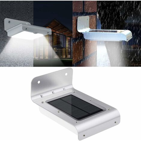 Lampe solaire de sécurité extérieure, lampe solaire LED étanche pour lampes de jardin solaires LED, lampe solaire extérieure avec applique murale de jardin (dôme plat)