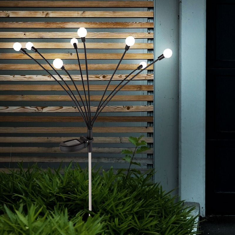 Lampe solaire décoration de jardin lumière extérieure led lampe de jardin sur piquet en acier inoxydable h 70 cm