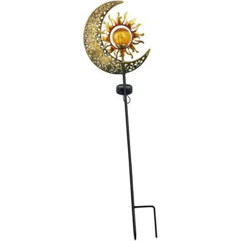 Lampe Solaire Décorative Fer Pour Jardin Lumière Solaire Forme De Lune Et