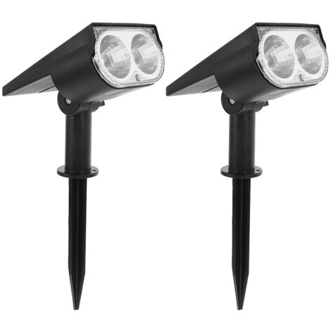 Lampe solaire d'extérieur, 285 mm, projecteur solaire d'extérieur, étanche IP65, éclairage LED, lampe solaire pour allée de jardin, éclairage multicolore, lot de 2