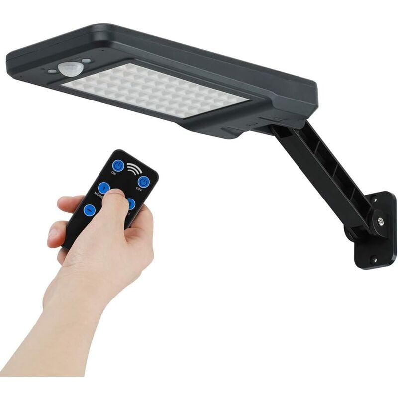 Lampe solaire d'extérieur à 60 led, étanche IP65, télécommande, applique murale à led, lampe de sécurité solaire sans fil pour jardin, garage, cour
