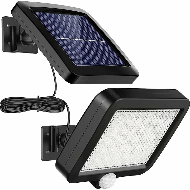 Lampe solaire d'extérieur avec détecteur de mouvement, 56 led, lampe solaire d'extérieur, capteur jour/nuit, étanche IP65, angle d'éclairage de 120°,