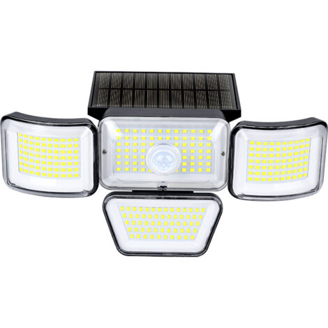 Lampe solaire d'extérieur, étanche, 3 modes d'éclairage, détecteur de mouvement, 278 LED, éclairage latéral, applique murale
