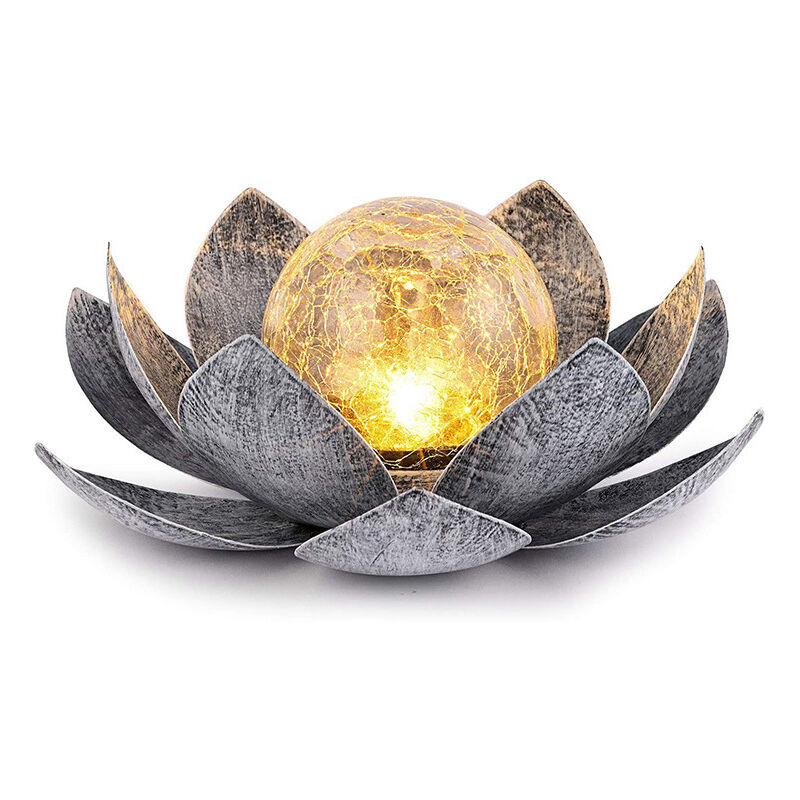 lampe solaire d'extérieur, fleur de lotus lanterne solaire avec des effets lumineux blanc chaud lumineux, IP44 étanche lampes solaires de jardin pour