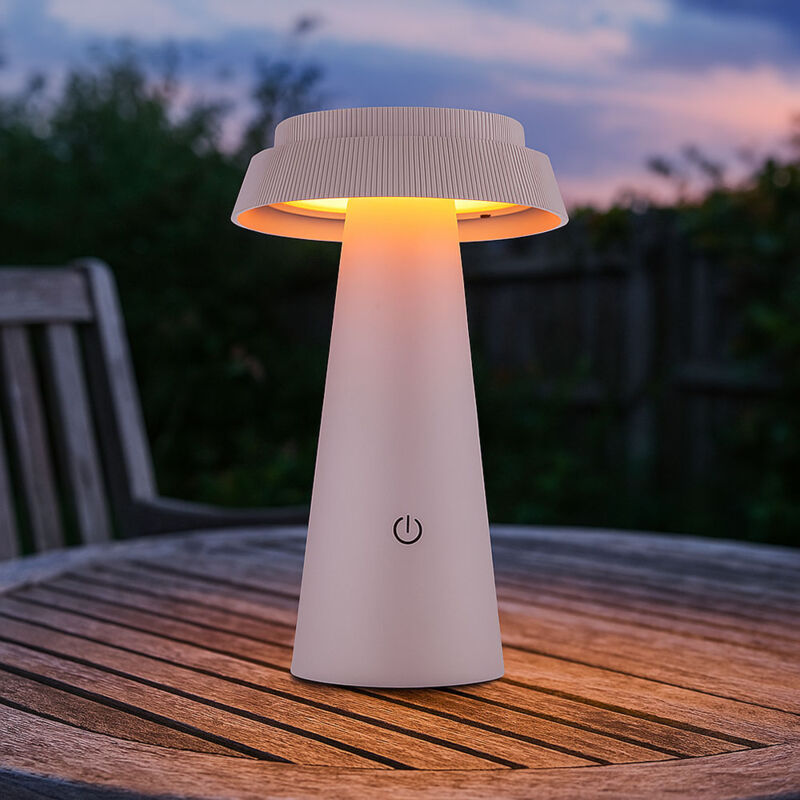 Lampe solaire d'extérieur led usb-c IP54 rose variateur tactile lampe de jardin h 23 cm