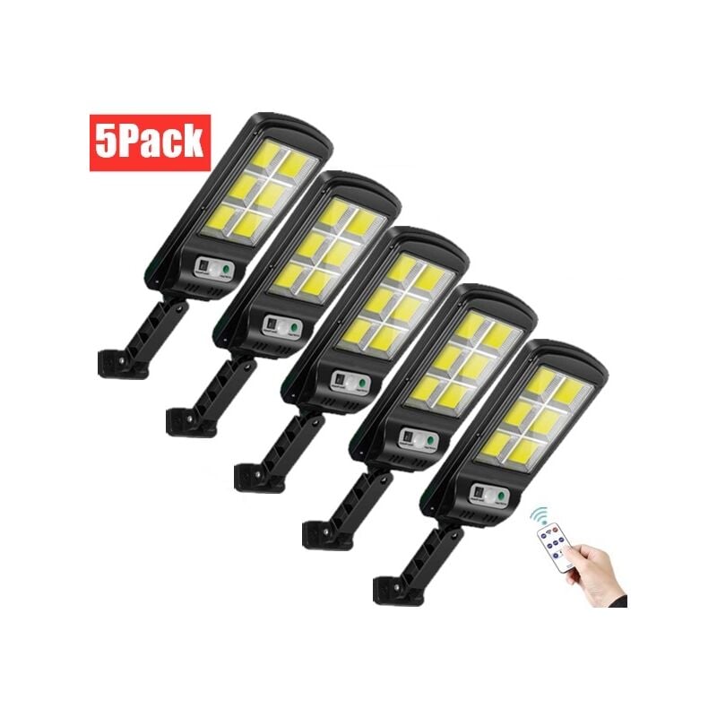 Lampe solaire Détecteur de mouvement Sécurité 3 modes d'éclairage - 5 Pack