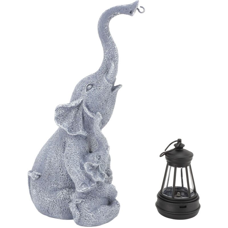 Sjlerst - Lampe solaire éléphant mère-bébé étanche jardin pelouse