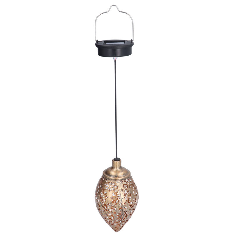 Lampe solaire en fer forgé creuse 1,2 V 0,5 W, lustre solaire étanche aux intempéries en forme de goutte d'eau pour l'extérieur